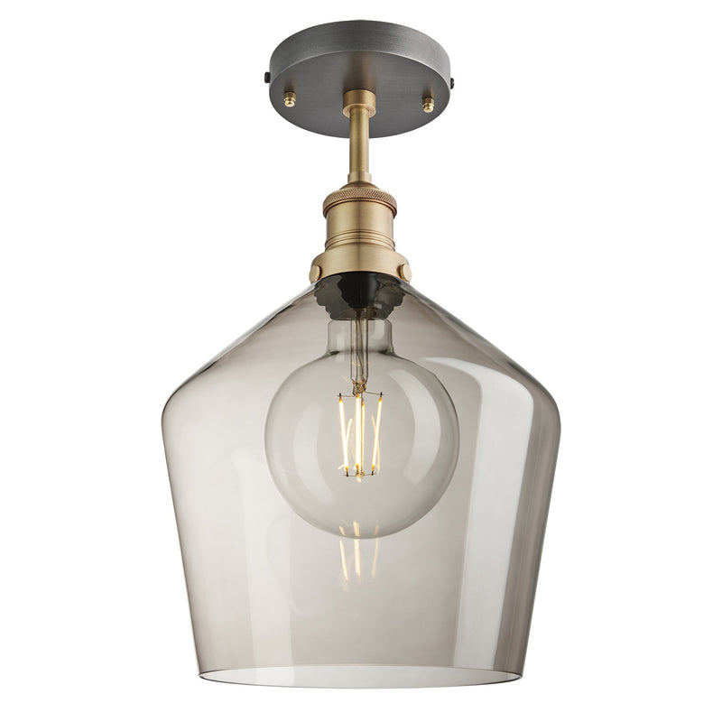 Brooklyn Glass Schoolhouse Flush Mount - 10 Inch