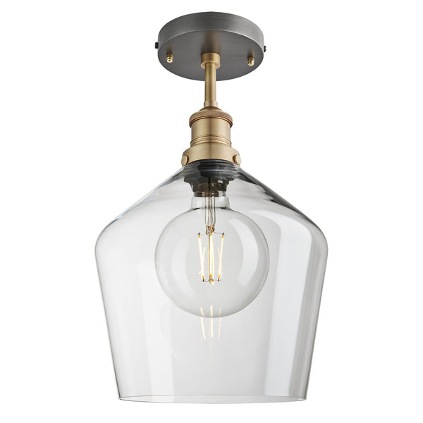 Brooklyn Glass Schoolhouse Flush Mount - 10 Inch