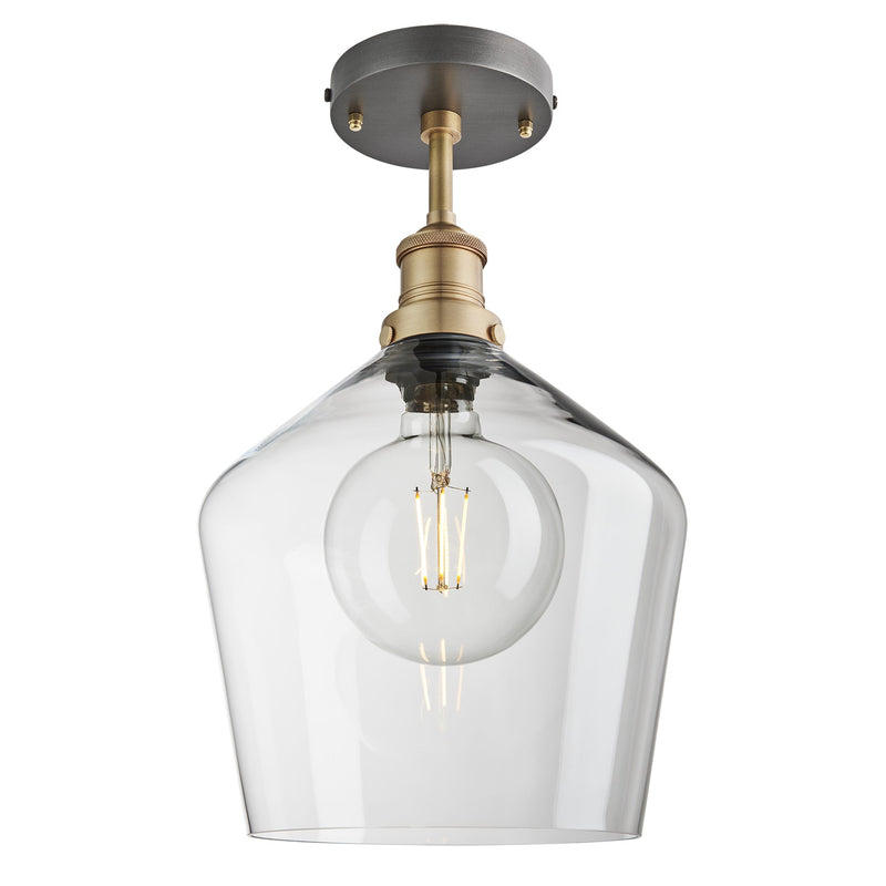 Brooklyn Glass Schoolhouse Flush Mount - 10 Inch
