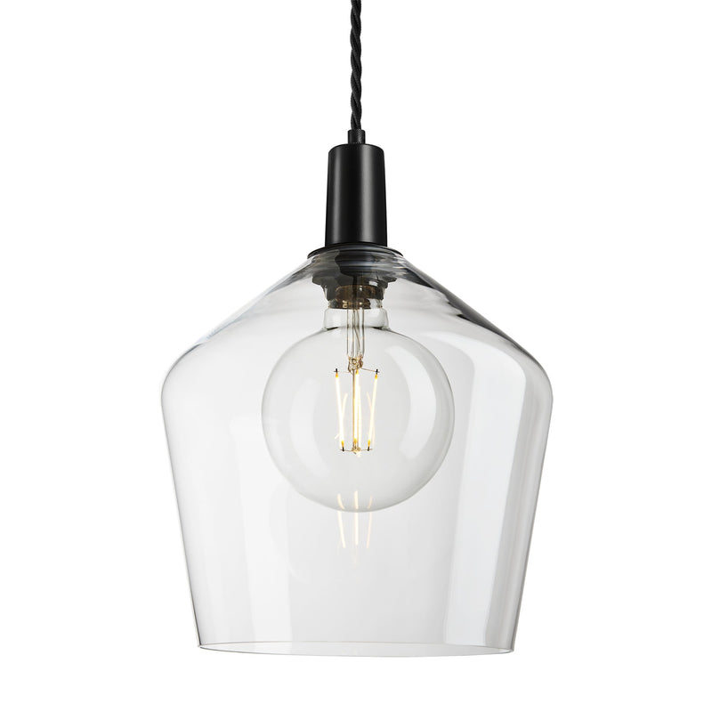 Sleek Glass Schoolhouse Pendant - 10 Inch