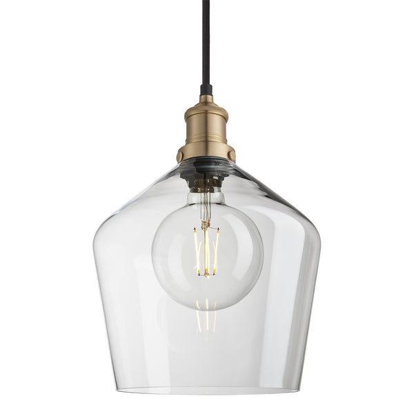 Brooklyn Glass Schoolhouse Pendant Light - 10 Inch