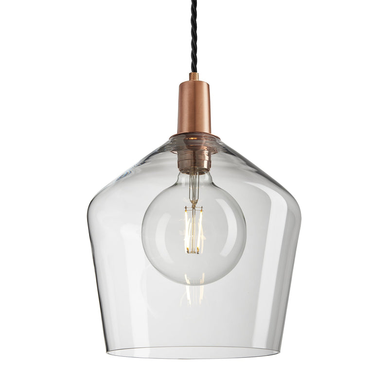 Sleek Glass Schoolhouse Pendant - 10 Inch