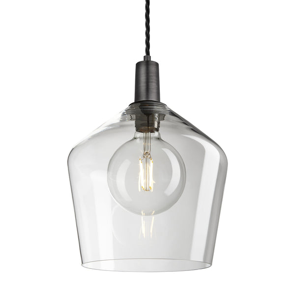 Sleek Glass Schoolhouse Pendant - 10 Inch