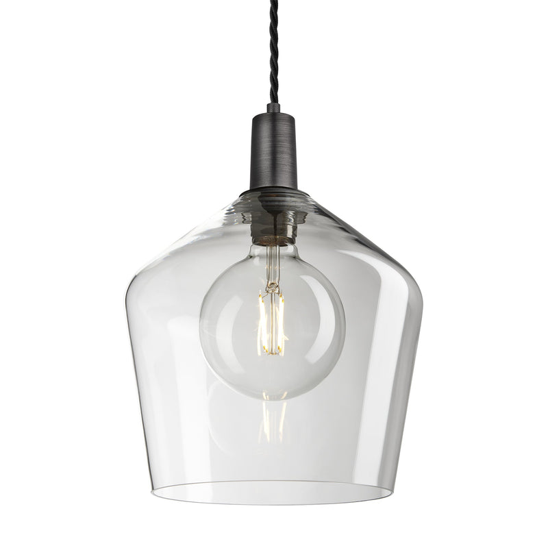 Sleek Glass Schoolhouse Pendant - 10 Inch