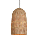 Raffia Ceiling Pendant Light - 10 inch - Cone - Natural