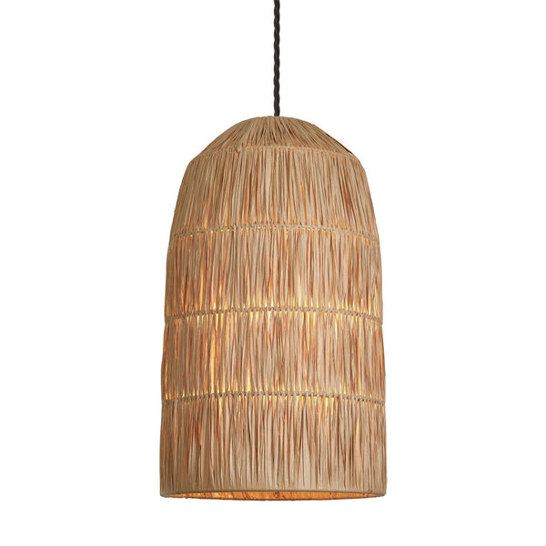 Raffia Ceiling Pendant Light - 10 inch - Cone - Natural