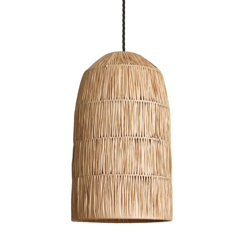 Raffia Ceiling Pendant Light - 10 inch - Cone - Natural