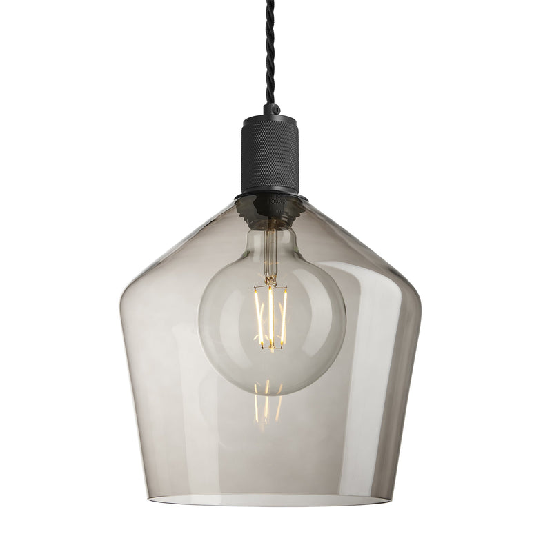 Knurled Glass Schoolhouse Pendant - 10 Inch