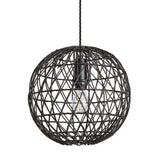 Coastal Rattan Ceiling Pendant Light - 12 inch - Globe