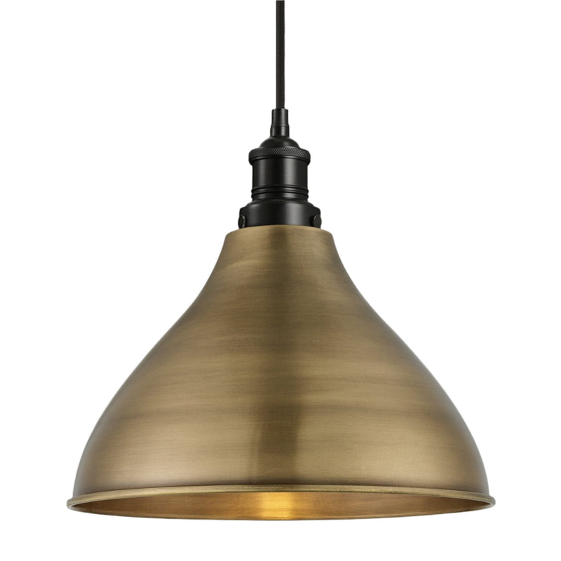 Brooklyn Cone Pendant - 12 Inch - Brass