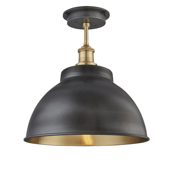 Brooklyn Outdoor & Bathroom Dome Semi Flush Mount - 13 Inch