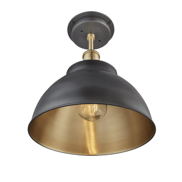 Brooklyn Outdoor & Bathroom Dome Semi Flush Mount - 13 Inch
