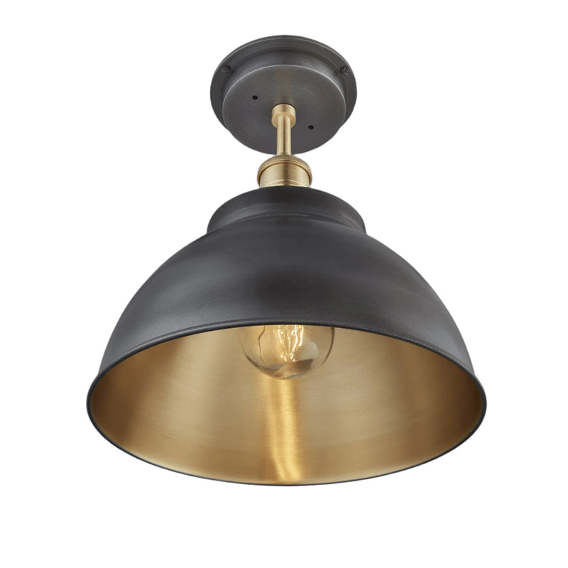 Brooklyn Outdoor & Bathroom Dome Semi Flush Mount - 13 Inch