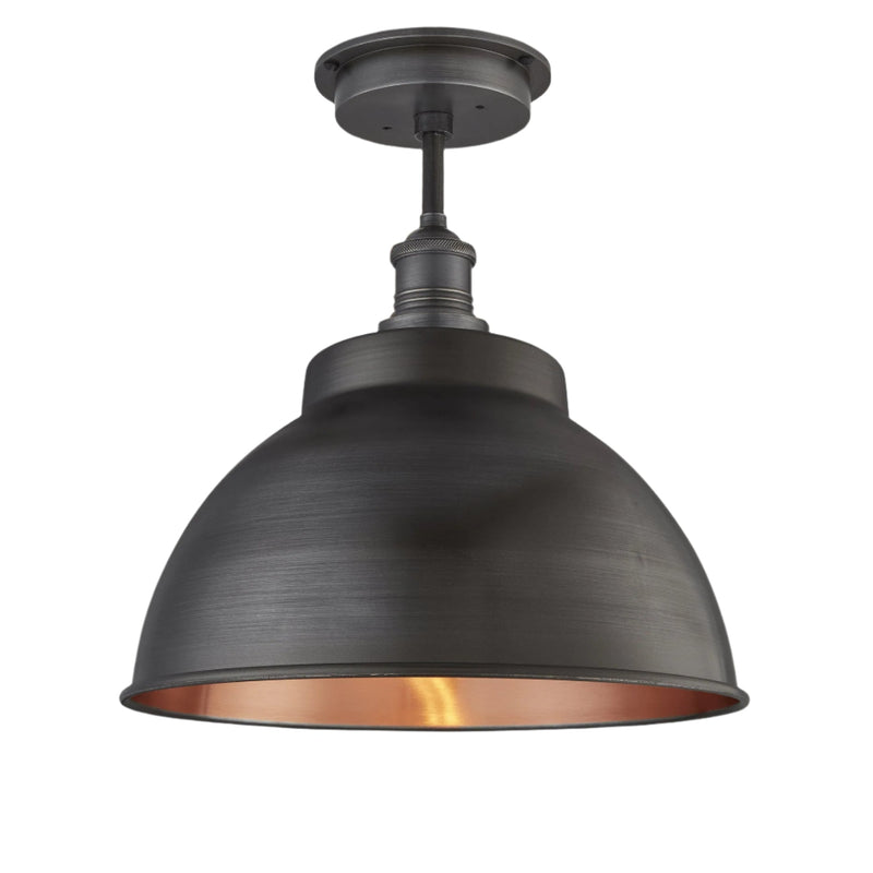 Brooklyn Outdoor & Bathroom Dome Semi Flush Mount - 13 Inch