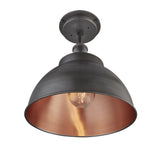 Brooklyn Outdoor & Bathroom Dome Semi Flush Mount - 13 Inch