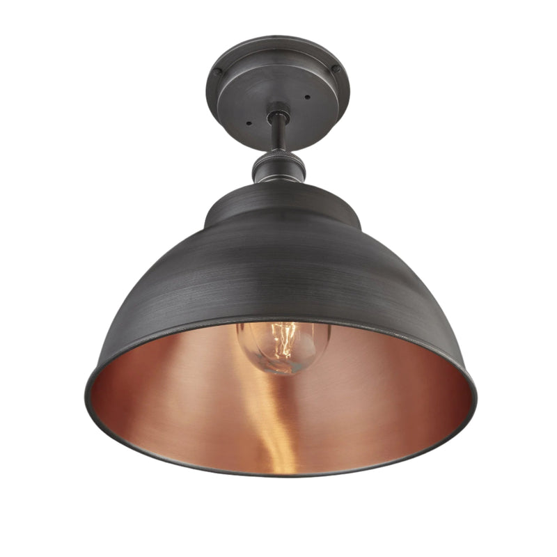 Brooklyn Outdoor & Bathroom Dome Semi Flush Mount - 13 Inch