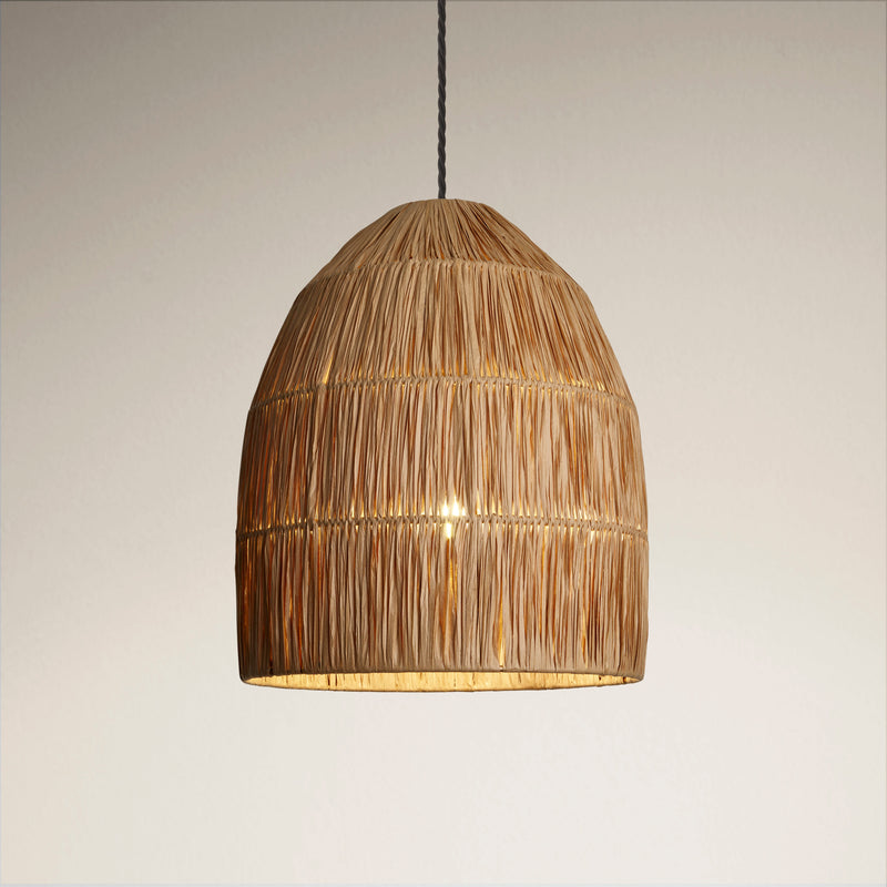 Raffia Ceiling Pendant Light - Bell