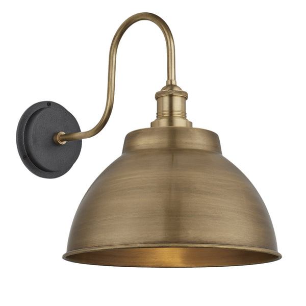 Swan Neck Outdoor & Bathroom Dome Wall Light - 13 Inch