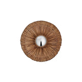 Moonj Natural Grass Round Wall Light Flush Mount - Brown