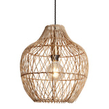 Coastal Rattan Ceiling Pendant Light - 14 inch - Pear