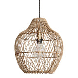 Coastal Rattan Ceiling Pendant Light - 14 inch - Pear