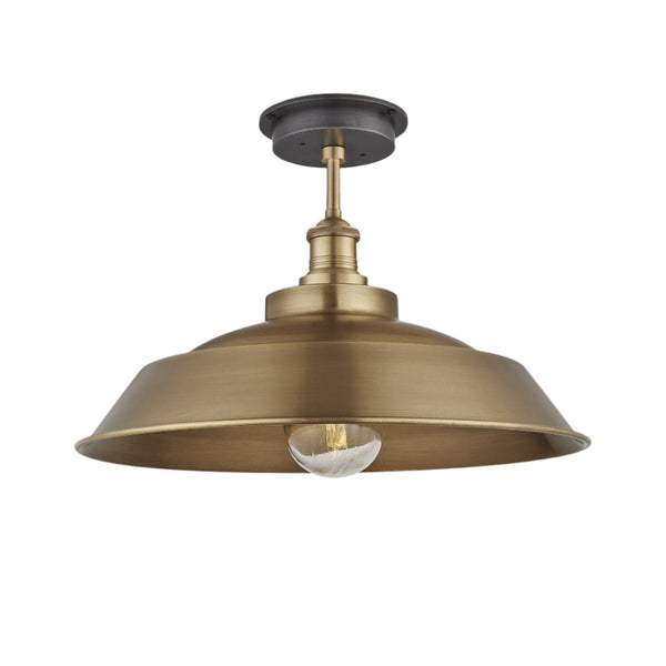 Brooklyn Outdoor & Bathroom Step Flush Mount - 16 Inch - Brass