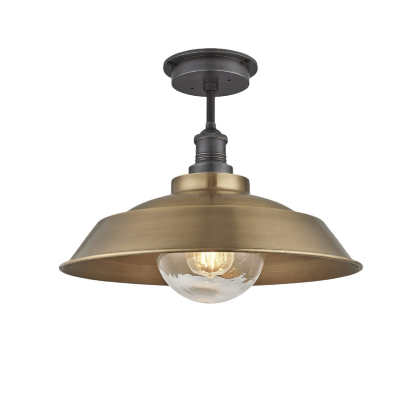 Brooklyn Outdoor & Bathroom Step Flush Mount - 16 Inch - Brass