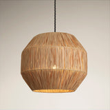 Raffia Ceiling Pendant Light - 16 inch - Globe - Natural