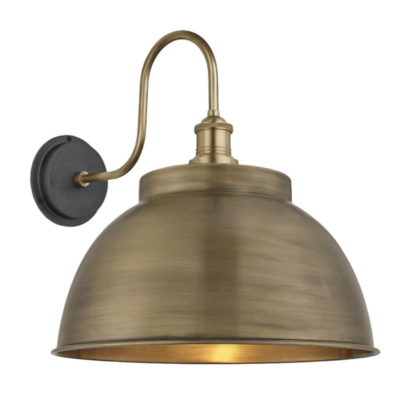 Swan Neck Outdoor & Bathroom Dome Wall Light - 17 Inch