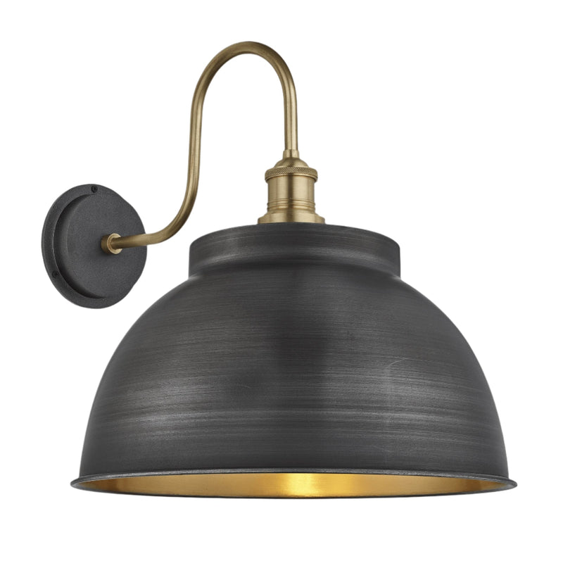 Swan Neck Outdoor & Bathroom Dome Wall Light - 17 Inch