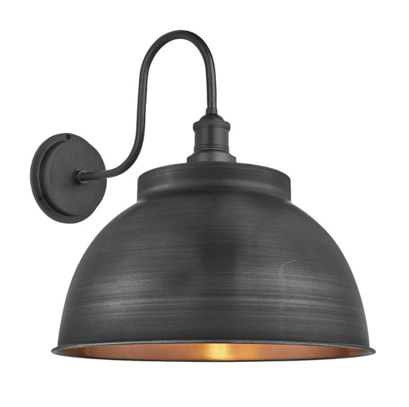 Swan Neck Outdoor & Bathroom Dome Wall Light - 17 Inch