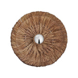 Moonj Natural Grass Round Wall Light Flush Mount - Brown