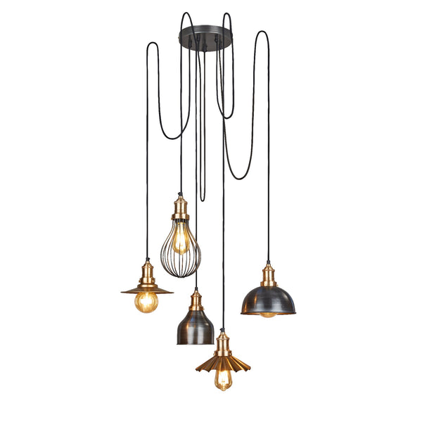 Brooklyn 5 Wire Pendant with Shades