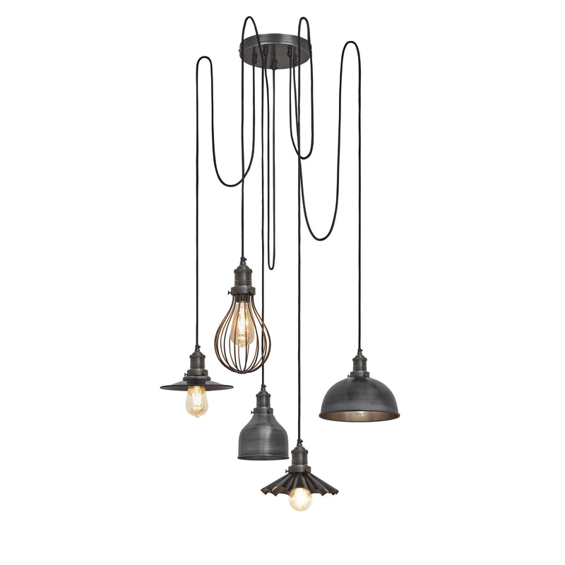 Brooklyn 5 Wire Pendant with Shades