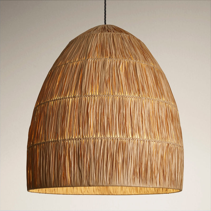 Raffia Ceiling Pendant Light - Bell
