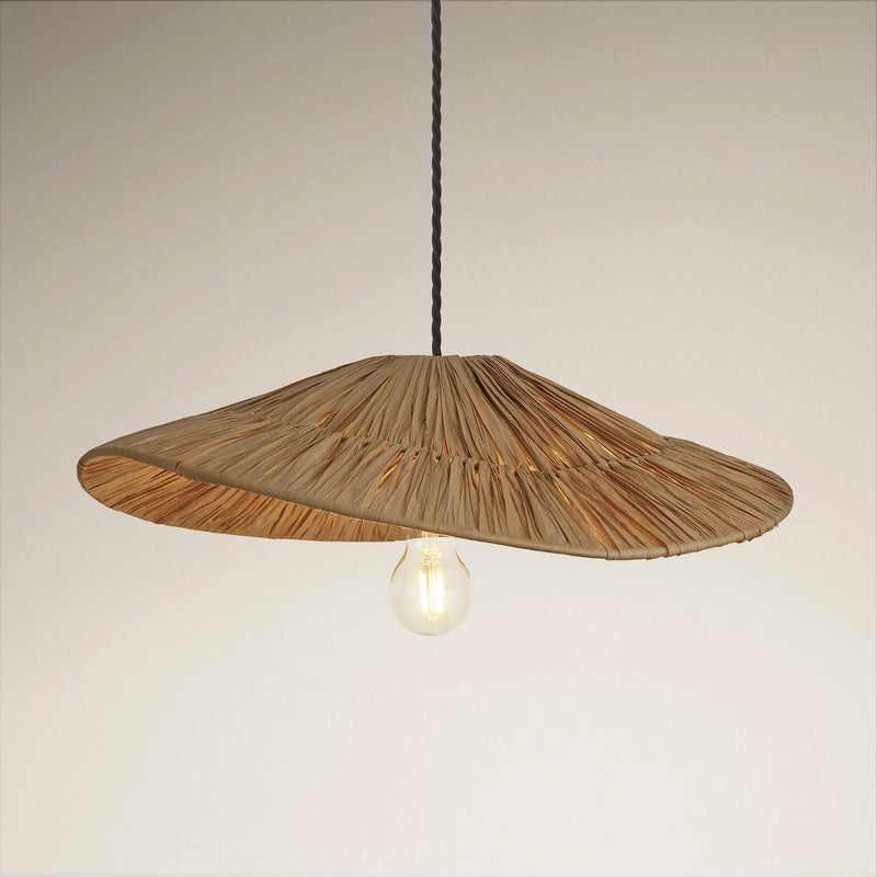 Raffia Ceiling Pendant Light - Hat
