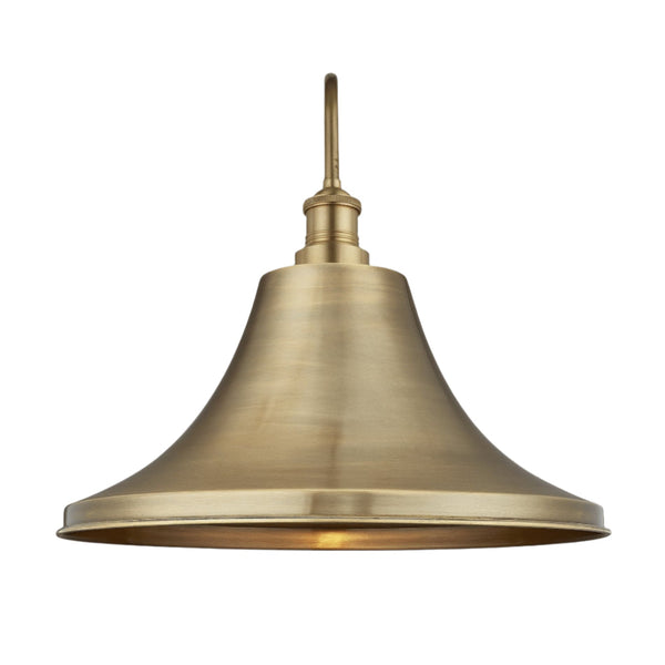 Swan Neck Outdoor & Bathroom Giant Bell Wall Light - 20 Inch – Brass