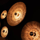 Moonj Natural Grass Round Wall Light Flush Mount - Brown