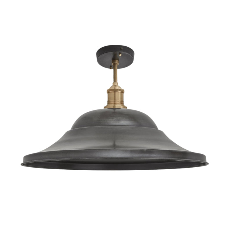 Brooklyn Giant Hat Flush Mount - 21 Inch - Pewter