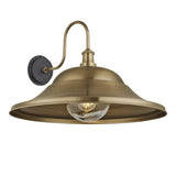 Swan Neck Outdoor & Bathroom Giant Hat Wall Light - 21 Inch – Brass