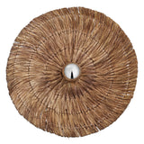 Moonj Natural Grass Round Wall Light Flush Mount - Brown