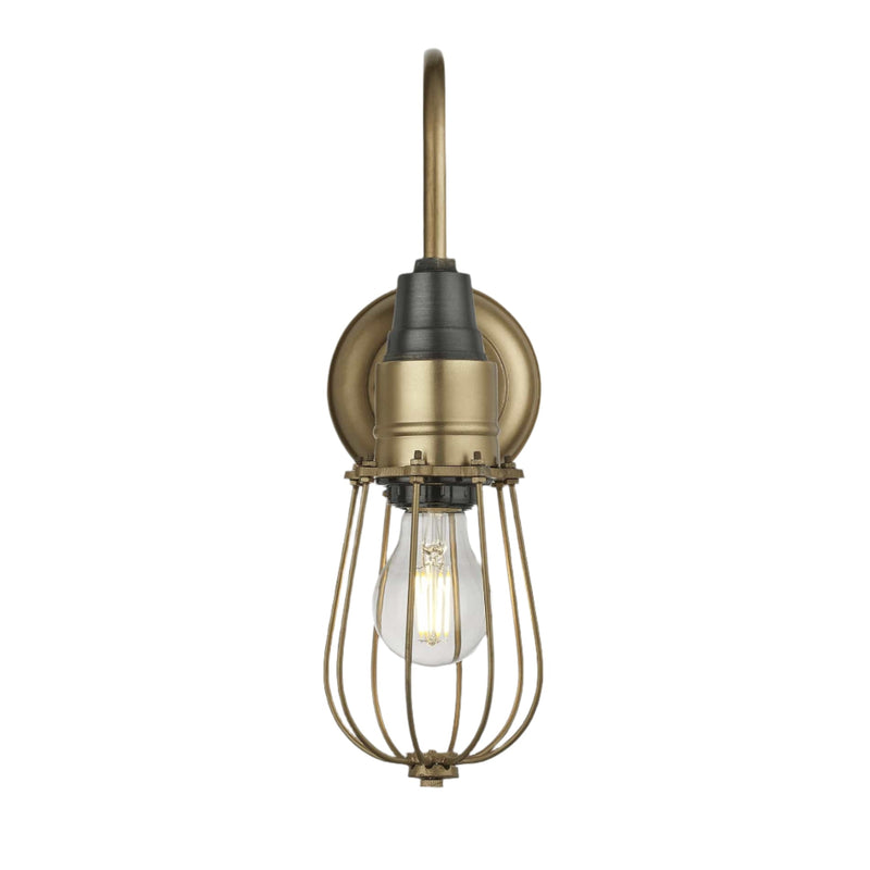 Swan Neck Wire Cage Wall Light - 4 Inch