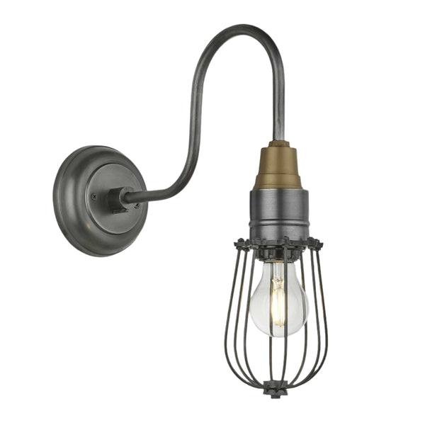 Swan Neck Wire Cage Wall Light - 4 Inch
