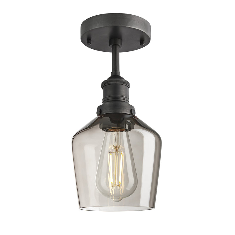 Brooklyn Glass Schoolhouse Semi Flush Mount - 5.5 Inch