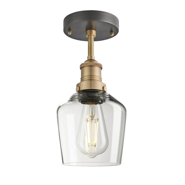 Brooklyn Glass Schoolhouse Semi Flush Mount - 5.5 Inch