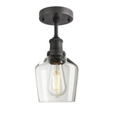 Brooklyn Glass Schoolhouse Semi Flush Mount - 5.5 Inch
