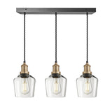 Brooklyn Glass Schoolhouse 3 Wire Cluster Lights - 5.5 Inch