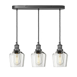 Brooklyn Glass Schoolhouse 3 Wire Cluster Lights - 5.5 Inch
