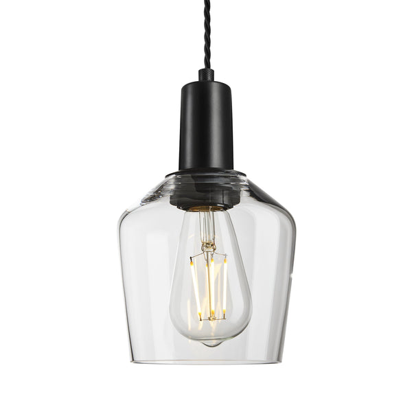 Sleek Smoked Glass Schoolhouse Pendant - 5.5 Inch