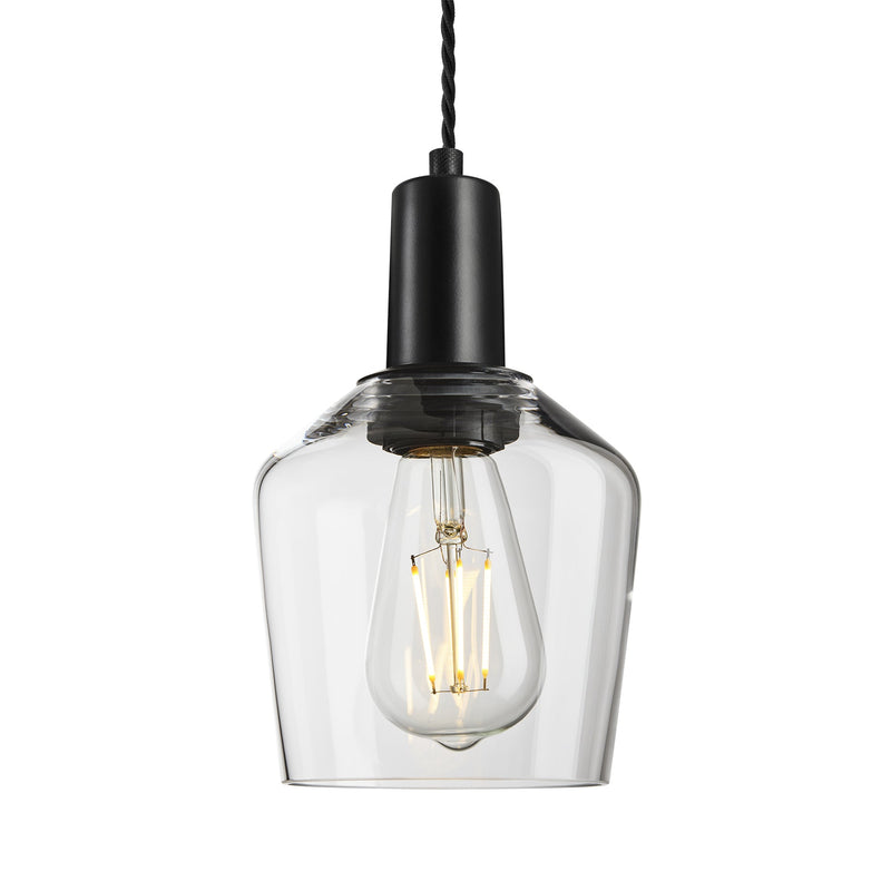 Sleek Smoked Glass Schoolhouse Pendant - 5.5 Inch